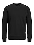 Jack and Jones Herren Basic Langarm Pullover Rundhals Top Schwarz L