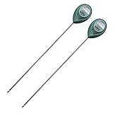 XLUX Long Probe Deep Use Soil Moisture Meter, Water Monitor Indicator Sensor, Hygrometer for Outdoor Indoor Large Pot Plants, Flower, Gardening, Farming, 2 Pack