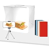 YUEOU 40 cm/15,7 Zoll 10 W tragbarer Faltbarer Mini-Fotografie-Leuchtkasten 5500 K mit 6 Farbhintergründen Telefonclip Desktop-Stativ USB-Netzteil für Produktschmuckfotografie