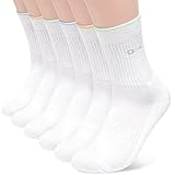 Occulto TENNISSOCKEN DAMEN (6 PAAR), SPORTSOCKEN DAMEN BAUMWOLLE gepolsterte SOHLE Weiß 39-42