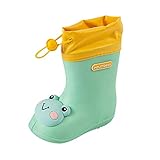 IQYU Kinder Regenstiefel Jungen Mädchen Kinder Gummistiefel Regenfüßlinge Baby Jungen Regenstiefel Kinder Gummistiefel Baby Wasserdicht Kinderstiefel Weich Leicht Regenstiefel für Outdoor Sportarten