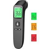 Fieberthermometer für Babys Kinder Erwachsene, Kontaktloses Stirnthermometer, Digitales Infrarot Thermometer mit sofortigen genauen Messwerten, Fieberalarm, LCD-Anzeige und 35 Speicherabruf Voll