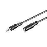 Goobay 50090 Kopfhörer- und Audio Verlängerungskabel AUX; 3-polig; 3,5 mm Klinke 3,5 mm Stecker (3-Pin, stereo) auf Klinke 3,5 mm Buchse (3-Pin, stereo), Schwarz, 5 Meter