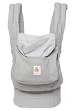 Ergobaby Babytrage Original Pearl Grey, Babytragetasche Ergonomisch und Atmungsaktiv, Baby Tragesystem von 5.5 bis 20kg, Kindertrage Rückentrage