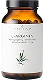 Naturkur® L-Arginin Base (rein, kein HCl) 670 mg - 300 Kapseln im Apothekerglas - Vegan, Laborgeprüft, ohne Zusatzstoffe, in Handarbeit hergestellt in Unterfranken