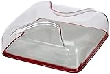 Guzzini - Gocce, Quadratische Käseglocke - Rot Transparent, 25,5 x 25,5 x h11,5 cm - 27000065