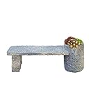 Dehner Gartenbank Flora, mit Pflanztrog, ca. 130 x 45 x 30 cm, Granit, grau