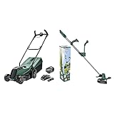 Bosch Akku-Rasenmäher CityMower 18 (18 Volt, 1 Akku 4,0 Ah, Schnittbreite: 32 cm, Rasenflächen bis 300 m²) & Bosch Akku Rasentrimmer UniversalGrassCut 18 (ohne Akku, Schnittkreisdurchmesser: 26 cm)