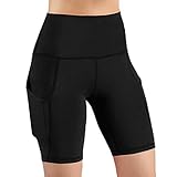 Damen Yoga Shorts,Hotpants Yoga Training Shorts Elastisch Schnelltrocknende Kurz Radlerhose Laufshorts Workout Shorts für Sommer Fitness Sport Alltag Kurze Kleid Eng Kurz Pro Leggings (Black-a, XL)