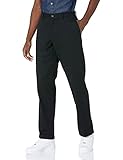 Amazon Essentials Herren Knitterarme Flatfront-Chinohose, Klassischer Schnitt, Schwarz, 40W / 32L