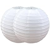 Orrdiffi Papierlaterne weiße Ø 30cm 12' Lampions Papier Laterne Lampenschirm 2 Stück Lampenschirm Papier für Hochtzeit Kirche Garten Party Dekoration Papierlaterner Papierlampen