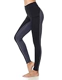 beroy Reithose Damen Silikon Vollbesatz High Waist Reitleggings mit Handytasche und gürtelschlaufen für Reitsport Grey L