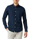 TOM TAILOR Herren Slim Fit Hemd mit Struktur 1023881, 10302 - Dark Blue, L