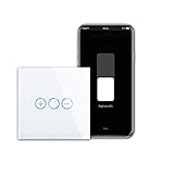 CNBINGO WiFi/WLAN Dimmer-Schalter für LED-Leuchten, Arbeit mit Alexa/Google Home, Smart Life App-Fernbedienung, Smart Touch Light-Schalter, 1- poliger Ausschalter, Neutralleiter Wird Benötigt