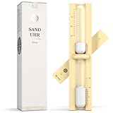 LoWell® Sauna Sanduhr - Snow Saunauhr - Weißer Sand Sauna Uhr - Ideales Sauna Zubehör - Aus natürlichem Eschenholz hochwertige Verarbeitung - Robust und Hitzebeständig - 15 min