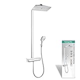 hansgrohe Duschsystem Raindance Select E 360 (Regendusche mit 3 Strahlarten, Duschkopf, Duschstange und Thermostat) chrom, 360 x 190 mm