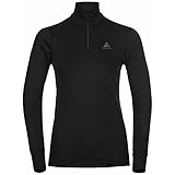 Odlo Damen ACTIVE WARM ECO Baselayer Langarm-Shirt mit 1/2 Reißverschluss & Stehkragen, Black, S