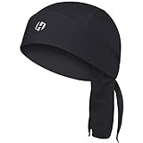 HASAGEI Sports Bandana Cap, Kopftuch Herren Damen, Sommer Laufmütze, Elastizität Atmungsaktiv nimmt Schweiß Bandana, Herren Biker Bandana (Schwarz)