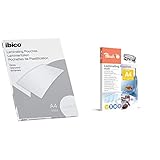 Ibico Basics Laminierfolien, A4, 100er Pack, Leicht, Glänzend, Transparent, 627308 & Peach S-PP525-22 Laminierfolien DIN A4, 125 mic, matt, entspiegelt, 100 Stück