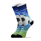 YOUJUNER Galaxy Sport Ball Fußball Herren Damen Socken Hohe Knöchelsocken Crew Lange Socken Kleid Socken Neuheit Socken 1 Paar, mehrfarbig, M