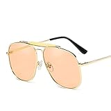 PAIHUIART Herren Sonnenbrille Damen Radsportbrillen Steampunk Mode Quadratische Sonnenbrille Frauen Übergroße Ozean Linse Männer Shades Brille Luxusmarke Metallbrücke Trend Einzigartige Wei