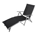 DEGAMO Deckchair Sonnenliege Acapulco aus Alu + Textilgewebe, schwarz