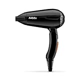 Babyliss Travel Dry 2000 Faltbarer, Leichter Reisehaartrockner Schwarz 2000 Watt 5344E