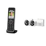 AVM Fritz!Fon C6 Black DECT-Komforttelefon + TP-Link Tapo C420S2 Überwachungskamera Aussen, 2K Hochauflösung, 180 Tage Akkuleistung