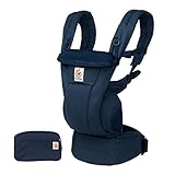 Ergobaby Omni Dream Babytrage für Neugeborene ab Geburt bis 20,4kg, 4 Positionen SoftTouch Cotton Ergonomische Babybauchtrage Rückentrage Baby-Tragetasche (Midnight Blue)