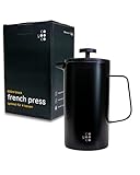 Coyooco French Press Schwarz 800ml (Kaffeepresse für 4 od. 2 Tassen Kaffee) Thermo Kaffeebereiter für Camping | Für 4 Tassen | In 2 Größen erhältlich |