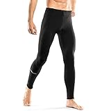 INBIKE Laufhose Herren Winter Thermo Sport Leggings Damen Atmungsaktiv Winddicht Kompressionshose Runninghose für Laufen Radfahrren Jogging Schwarz L