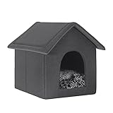 EUGAD Hundehaus Hundehütte Katzenhaus Drinnen für kleine mittelgroße Hunde mit herausnehmbarer Matte Kissen 52x46x52cm 0012GD