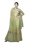 Designer Lehenga Choli für Damen, Indisch, fertig genäht, Partykleid, Kleid, Grün 3, Medium