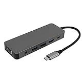 Les-Theresa USB-C-Hub, 11-in-1-Multiport-PD-Schnellladung, VGA-Speicherkartenleser, USB-C-Dockingstation, kompatibel mit USB-C-Laptops und Anderen Typ-C-Geräten