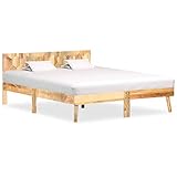 Gecheer Bettgestell Doppelbett Holzbett Bett Futonbett Massivholzbett Bettrahmen Mango Massivholz 140x200 cm