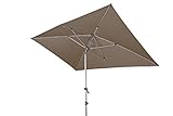 Doppler EXPERT Auto Tilt – Rechteckiger Sonnenschirm für Balkon oder Terrasse – Knickbar – ca. 300x200 cm – Greige