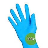 Kemes Nitrilhandschuhe Blau 100 Stück Latexfrei Puderfrei Einweghandschuhe blue Nitril Größe S | M | L | XL (Medium)