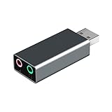 USB Soundkarte, Kopfhörer Soundkarte mit 3.5 mm Headset- und Mikrofonanschluss Eine Externe Soundkarte USB Die Für Die Verwendung mit Windows, Mac oder Linux Geeignet ist. (Schwarz)