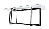 CHYRKA® Esszimmertisch Esstisch Busk Wohnzimmertisch Bürotisch Computertisch Beistelltisch Metall Schminktisch Moderne Design Glas Schreibtisch (140 x 90 cm)