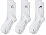 adidas 3 Paar Cushion Crew Socken, Weiß / Schwarz, L