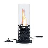 Zelsius Tischkamin für Indoor und Outdoor mit wirbelnder Flamme | Schwarz | Ø 20 x 50,5 cm | Freistehender Bioethanol Kamin | Tischfeuer, Feuersäule, Balkon Deko Kamin, Gartenfeuer, Standkamin