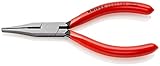 KNIPEX Flachzange mit Schneide (Feinmechanikerzange) (140 mm) 23 01 140, Rot