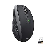 Logitech MX Anywhere 2S Kabellose Maus, Bluetooth und 2.4 GHz Verbindung via Unifying USB-Empfänger, 4000 DPI Sensor, Wiederaufladbarer Akku, Multi-Device, 7 Tasten, PC/Mac/iPadOS - Graphit/Schwarz