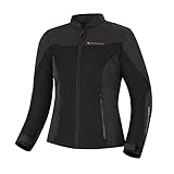 SHIMA OPENAIR LADY Motorradjacke Damen - Leichte, Atmungsaktive Sommer Mesh Motorcycle Stadt Textiljacke Männer mit CE Schulter Ellbogen und Rückenprotektoren, Breitenverstellung (Schwarz, M)