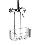 WENKO Thermostat-Dusch-Caddy Milo, Duschregal zum Einhängen an die Armatur in der Dusche für zusätzliche Stellfläche, Duschablage aus rostfreiem Edelstahl, 25 x 36 x 14 cm, glänzend