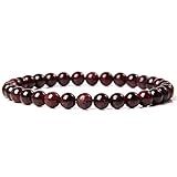 6MM Weinrot Granat Stretch Armband für Frauen Männer Natutal Stein Perlen Armbänder Handgemachte Charme Yoga Energie Armreifen für Unisex Freund Geschenk