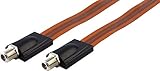 SCHWAIGER -5361- Fensterdurchführung | SAT-Kabel flach | 44 cm | Coaxial-Kabel Sat-Verbinder | F-Stecker | Verbinder für Fenster und Türen | F-Kupplung | orange