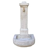 Standbrunnen Lana, H 96 cm, weiß antik, Steinguss mit Marmor, frostfest, Made in Italy