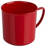 Kimmel Henkelbecher Henkeltasse Teetasse Kaffeebecher Mehrweg bruchsicher 180 ml, Kunststoff, Rot