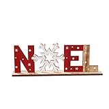 SMELEYOU Holzbuchstaben-Ornamente Mit Schneeflocke Kreative Holzbuchstaben-Ornamente Langlebige Holzbuchstaben-Ornamente Weihnachtsschmuck Mit Aufdruck Für Weihnachtliche Tischdekoration Noel